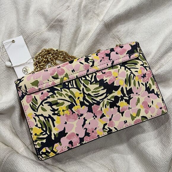 Tory Burch Gemini Link Small Chain Flower Field Shoulder Bag S 74067 $525 NEW - Picture 8 of 12